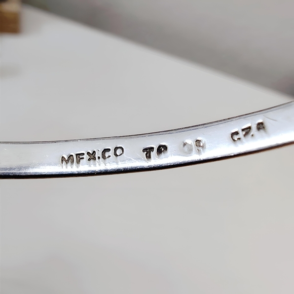 TAXCO Solid Sterling Silver Modernist Wave Eyelet Open back Collar Necklace - Picture 10 of 12